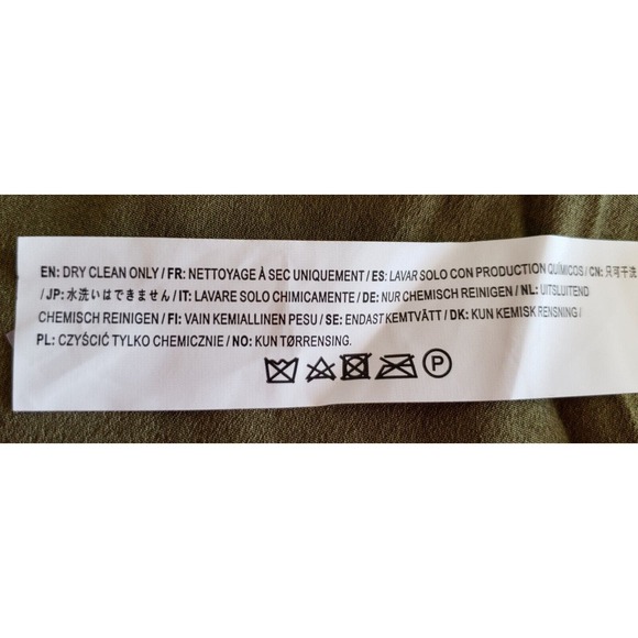 Chriselle Lim Dress Sz XL Green with Cream Polka Dot Asymmetrical Hem Belted NWT - Picture 7 of 8